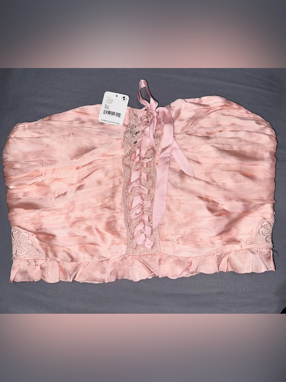 Pink Ribbon-Front cropped top